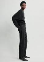 Mohair blend rib knit black