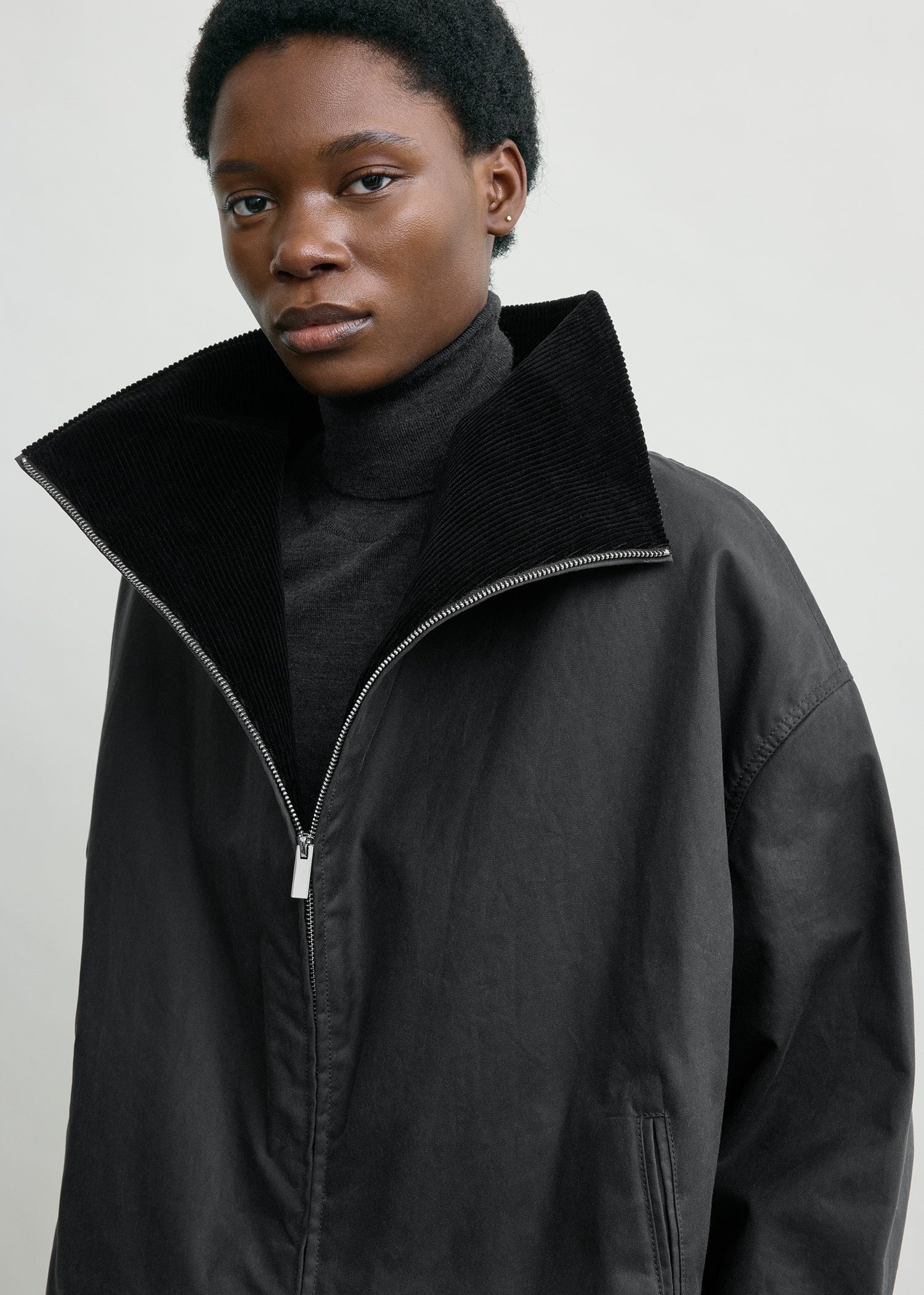 Zipped country jacket washed black