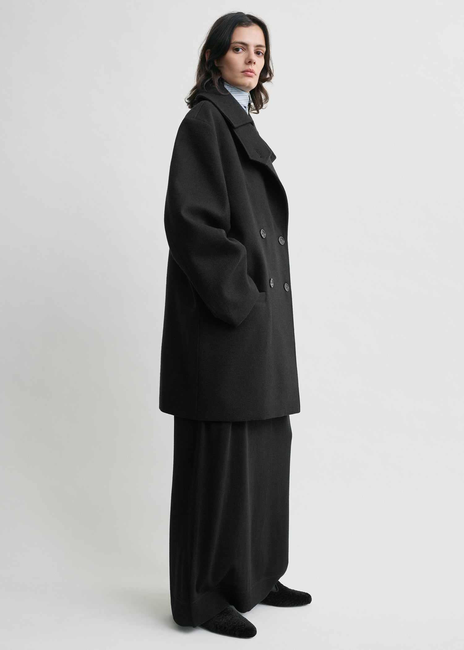 Broad peacoat black