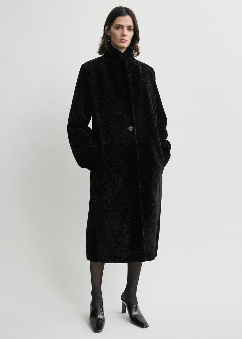 Classic shearling coat black