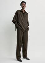 Tie-cuff shirt pepper