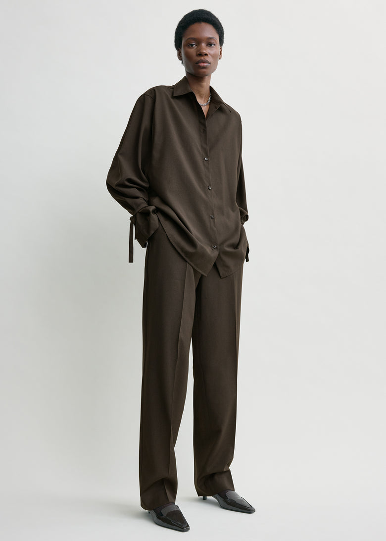 Tie-cuff shirt pepper