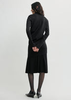 High-neck twist blouse black