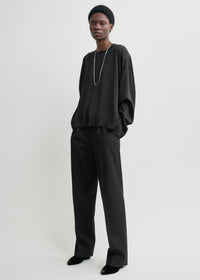 Boxy satin top black