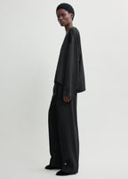 Boxy satin top black