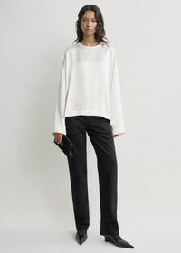 Boxy satin top white