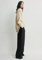 Oversized striped shirt beige/brown