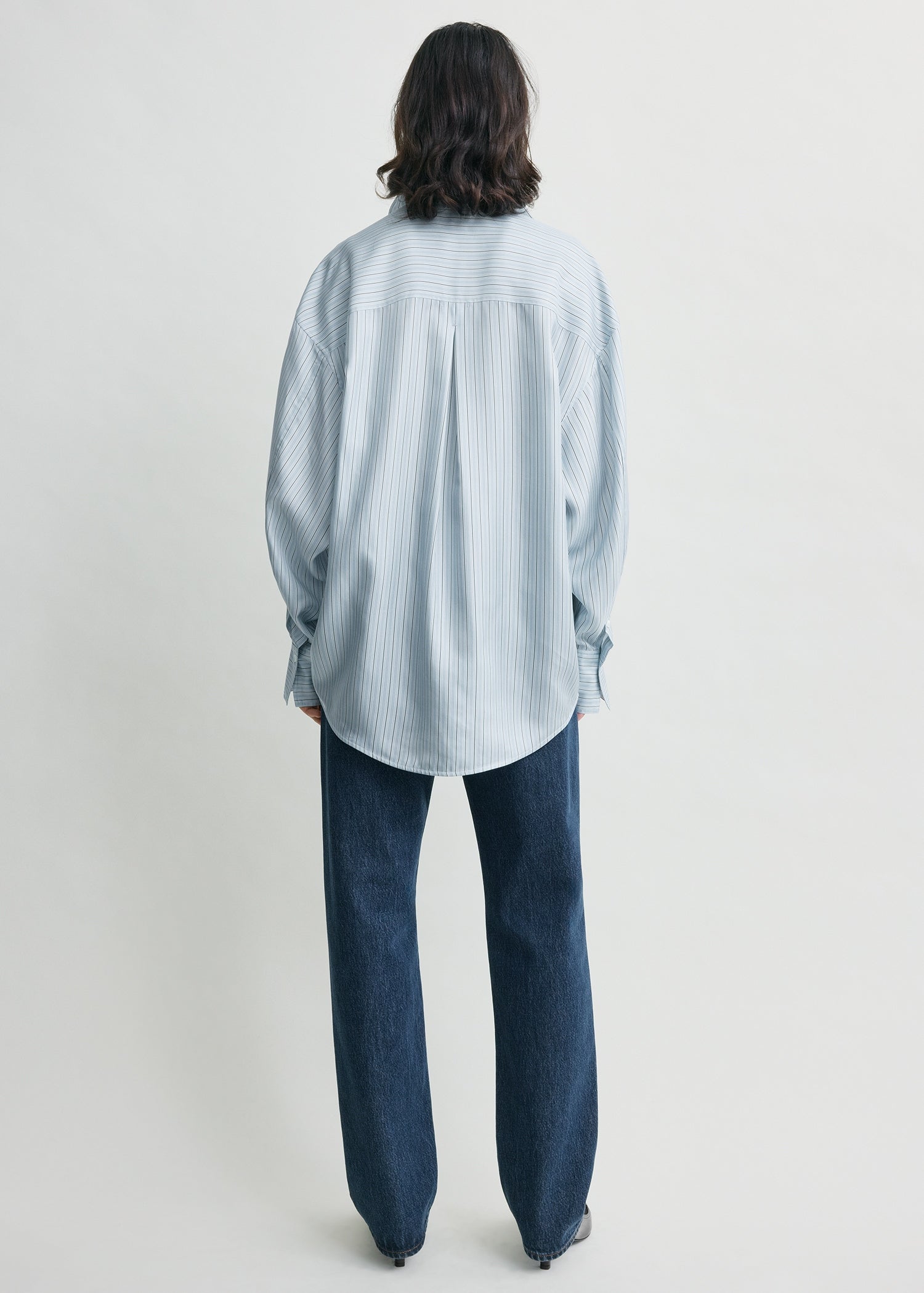 Oversized striped shirt ice/white