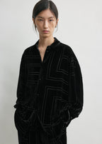 Oversized devoré shirt black