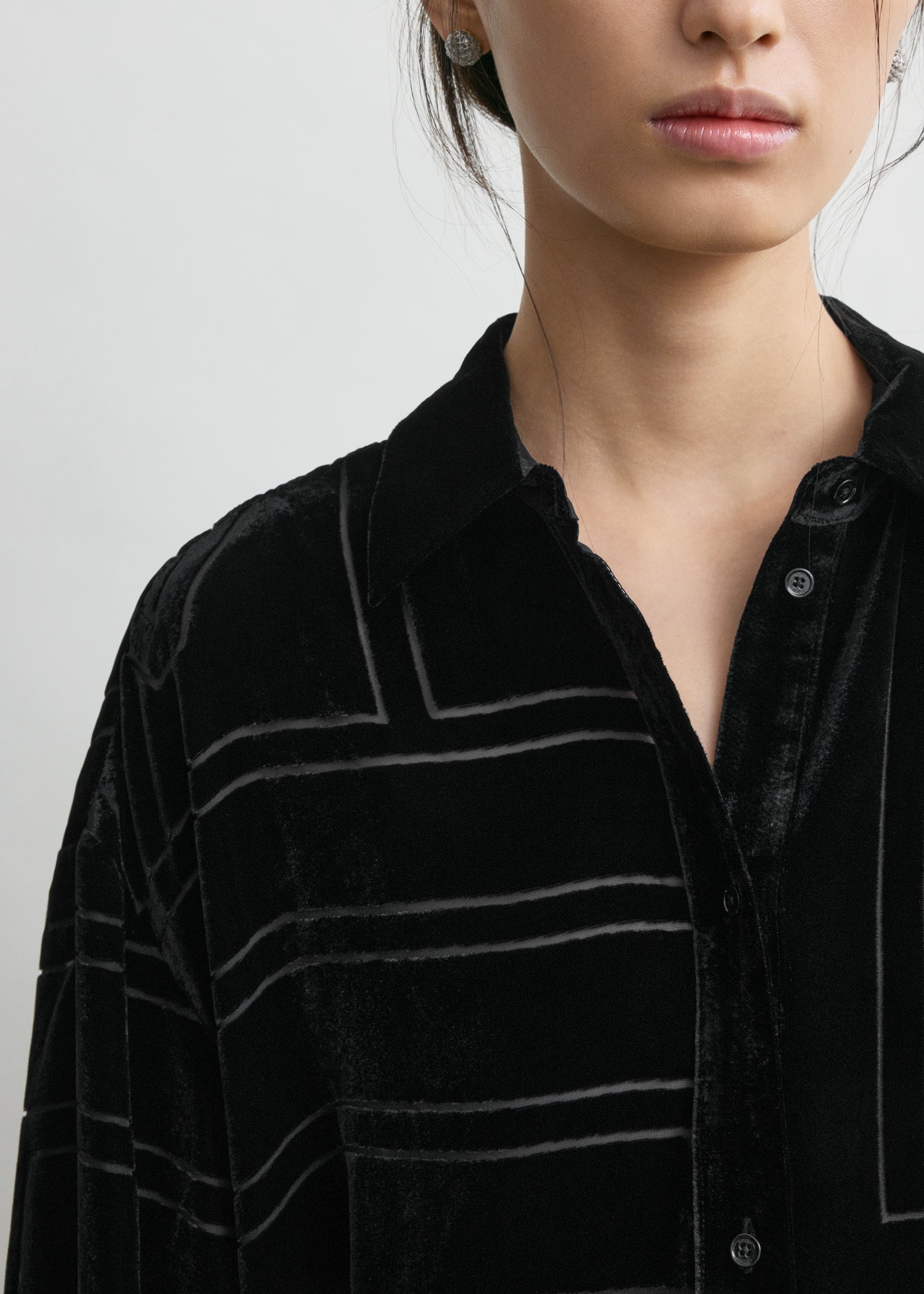 Oversized devoré shirt black
