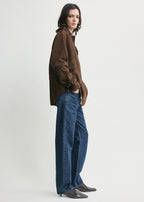 Soft suede overshirt bark