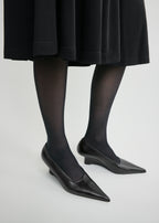 Sharp naplack wedge pumps bark