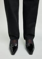 Patent loafer pumps black