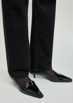 Patent loafer pumps black