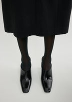 Bar leather mules black