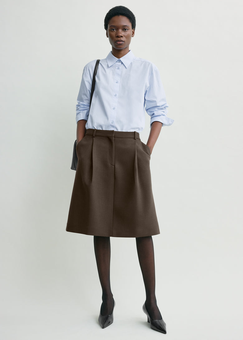 Tailored pleat skirt bark
