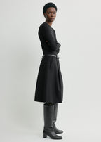 Tailored pleat skirt black