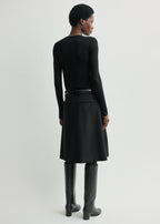 Tailored pleat skirt black