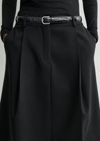 Tailored pleat skirt black