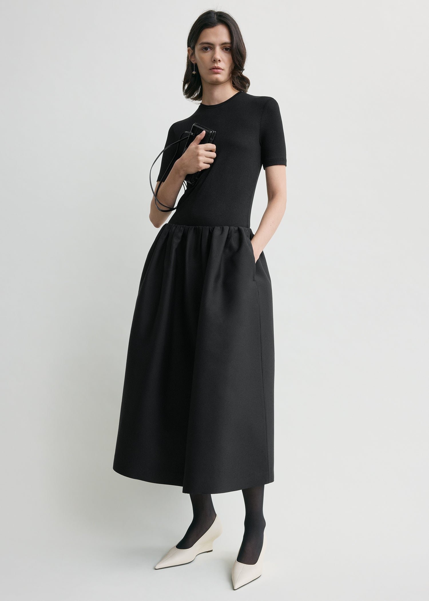 Gathered evening skirt black