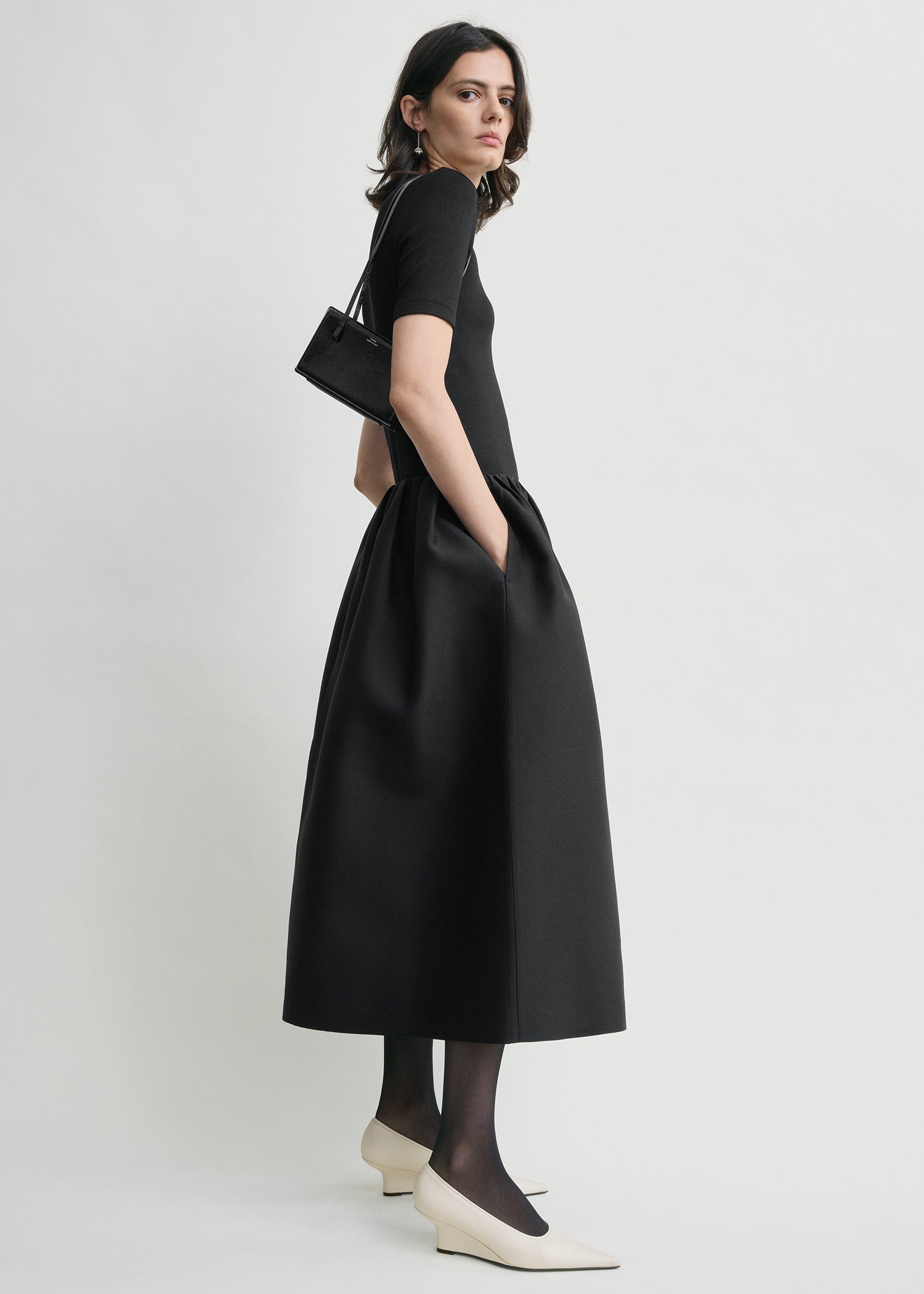 Gathered evening skirt black