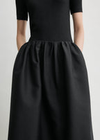 Gathered evening skirt black