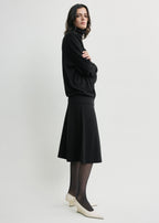 Short fluid jersey skirt black