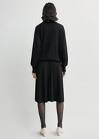 Short fluid jersey skirt black