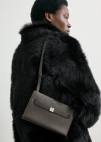 Belted leather crossbody bark