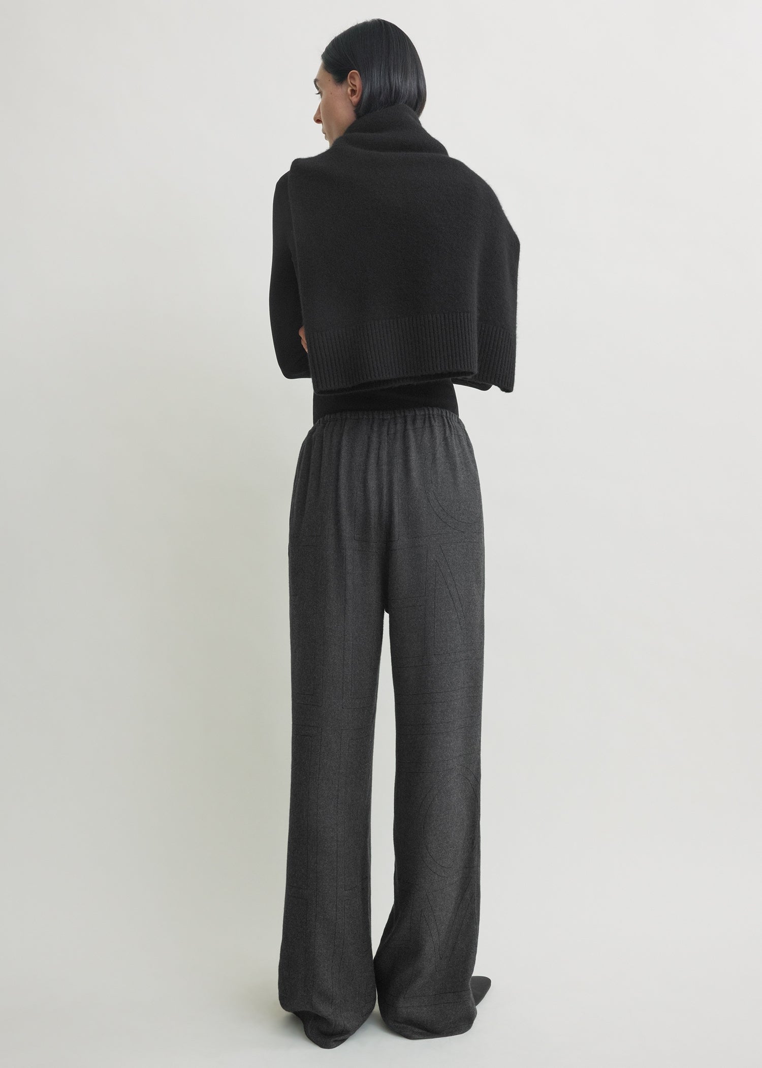 Monogram flannel pj bottoms charcoal