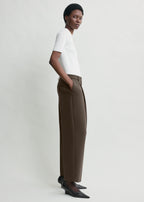 Pleated straight trousers bark