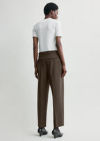 Pleated straight trousers bark