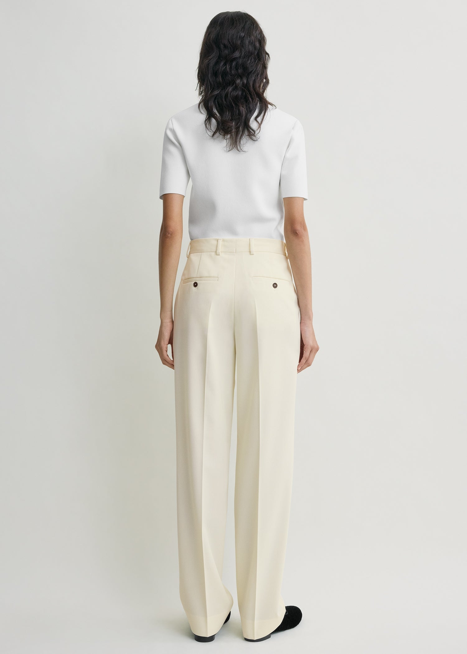 Pleat trousers off-white