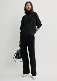 Straight cord trousers black
