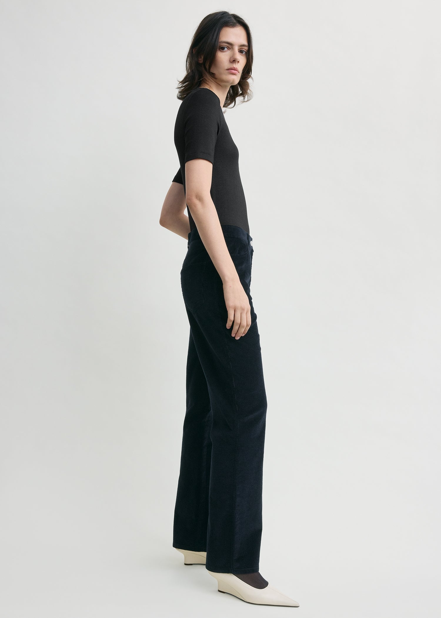 Straight cord trousers navy
