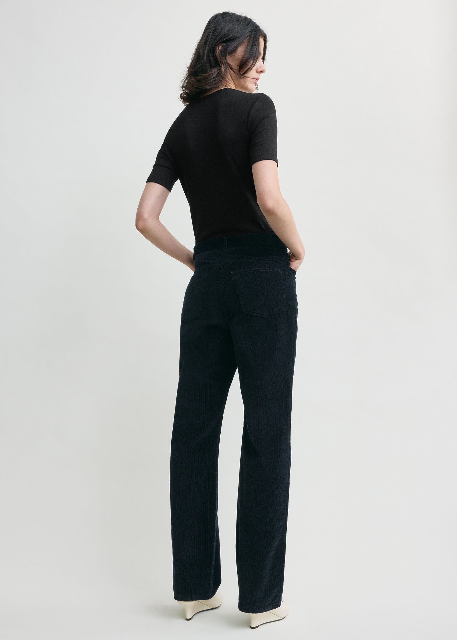 Straight cord trousers navy