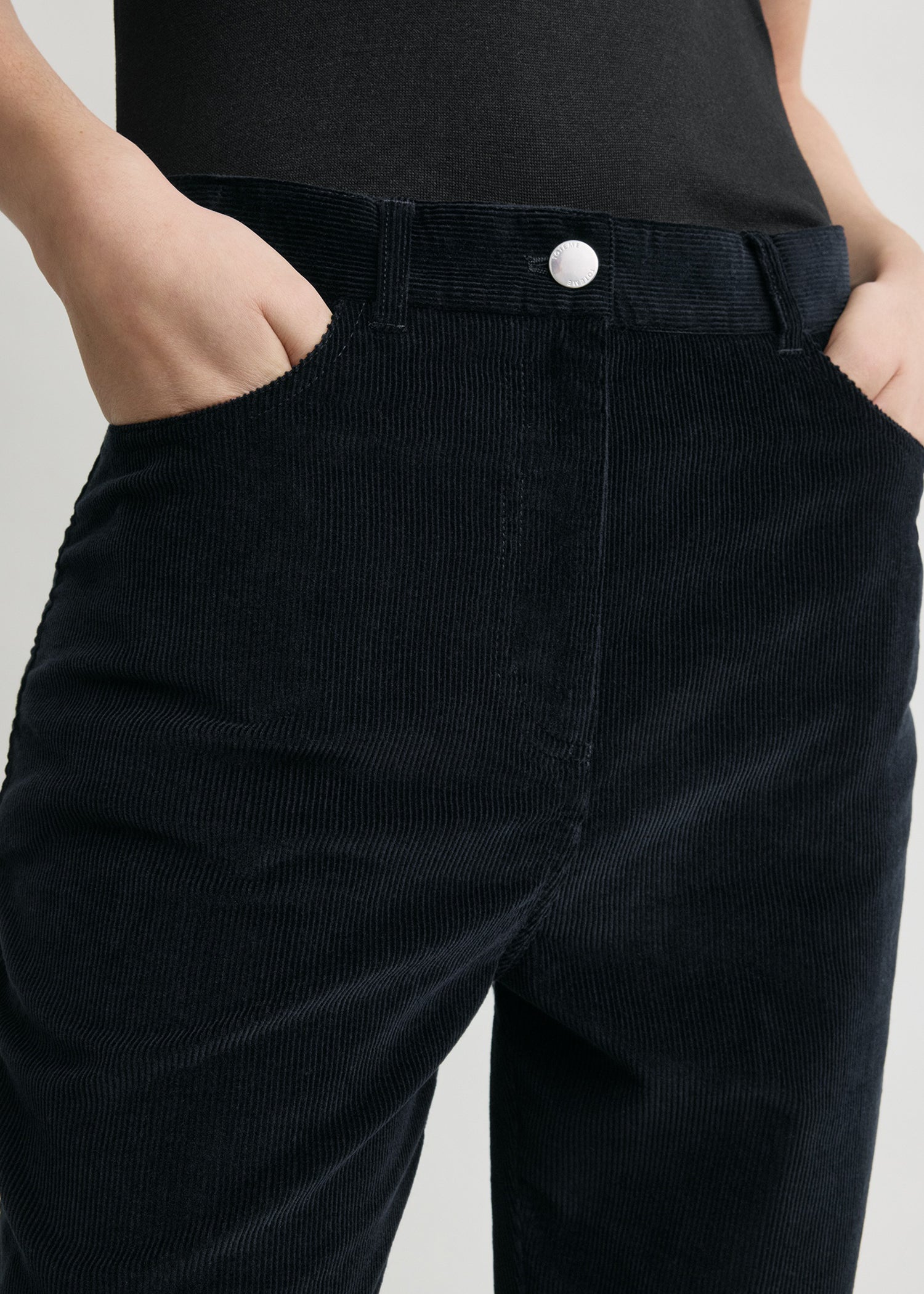 Straight cord trousers navy