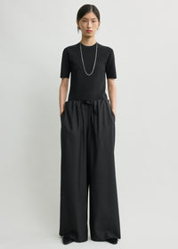 Drawstring dinner trousers black