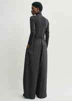 Drawstring dinner trousers charcoal melange