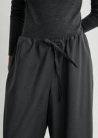 Drawstring dinner trousers charcoal melange