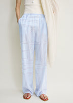 Monogram cotton-blend pj bottoms sky