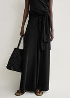 Flared jersey skirt black