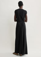 Flared jersey skirt black