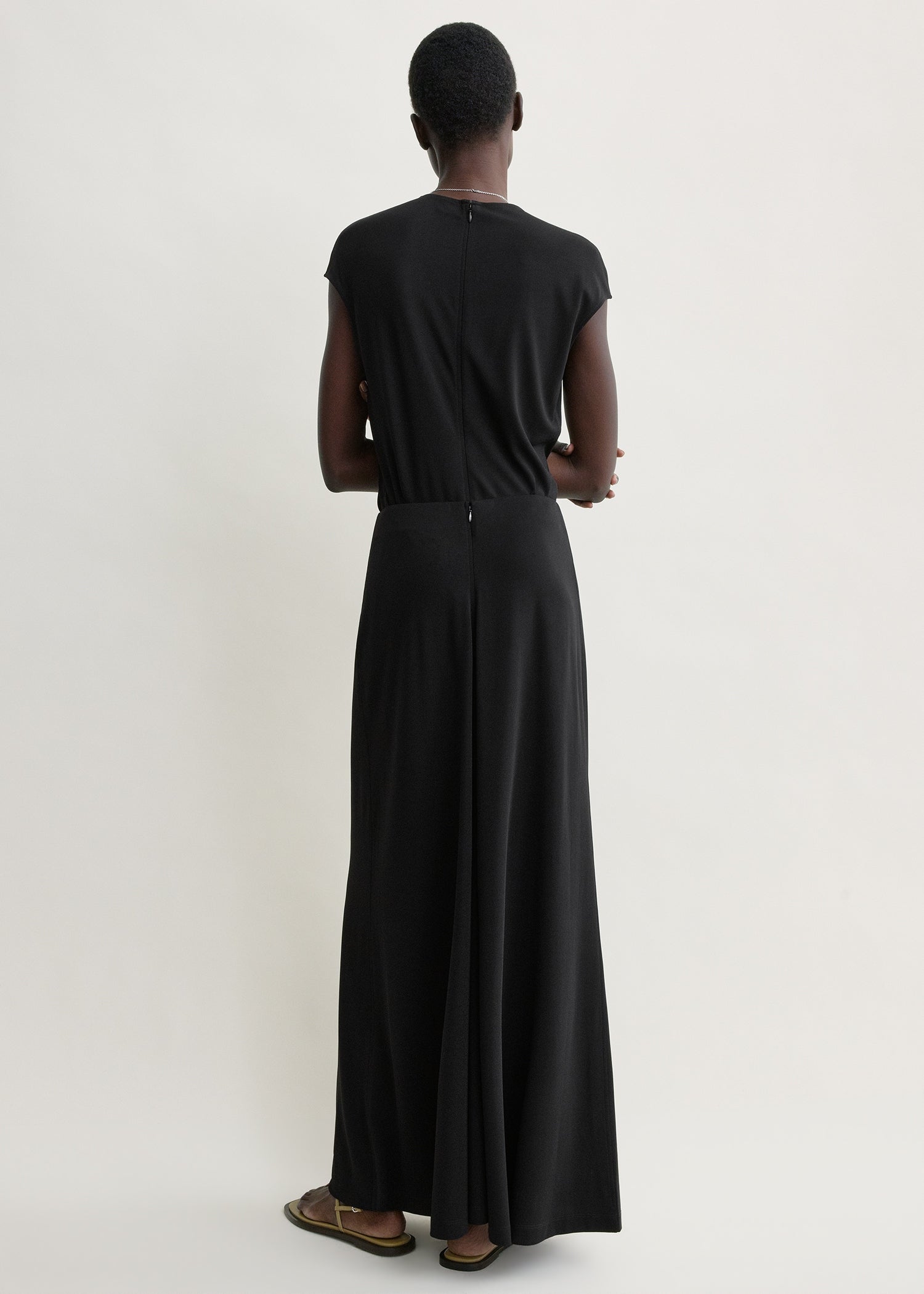 Flared jersey skirt black