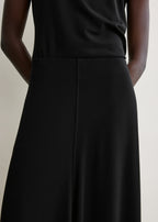 Flared jersey skirt black