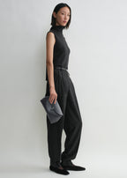 T-lock leather clutch shark