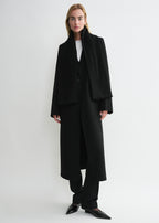 Wide classic wool scarf black