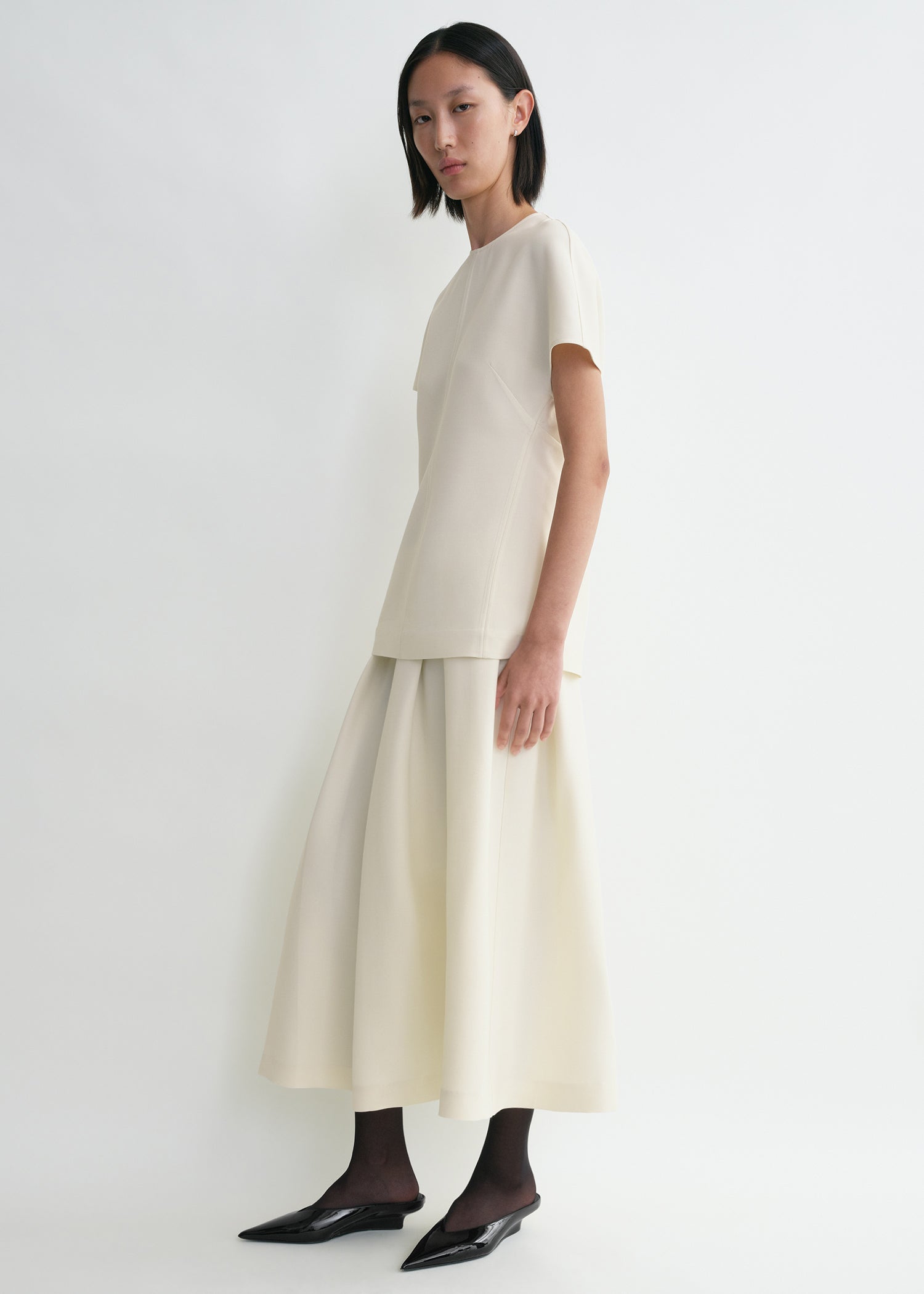 Cap-sleeve top macadamia