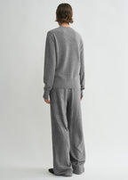 Monogram flannel pj bottoms smoke melange