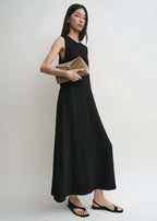 T-lock suede clutch tobacco